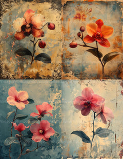 Orchids Flowers Junk Journal Pages - CraftNest