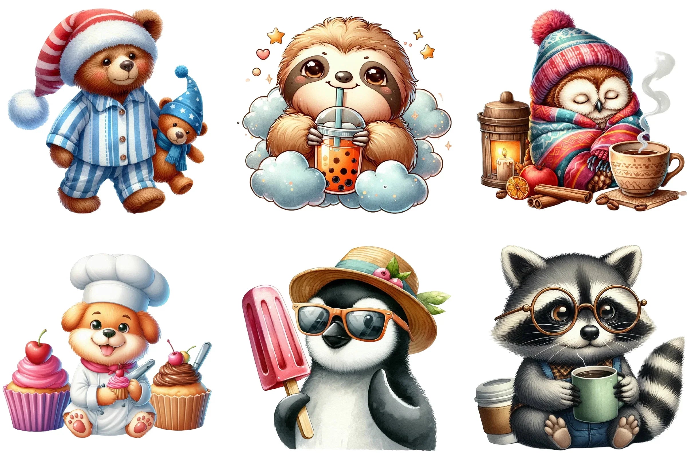Quirky Animals Clipart Collection Bundle - CraftNest - Digital Crafting and Art