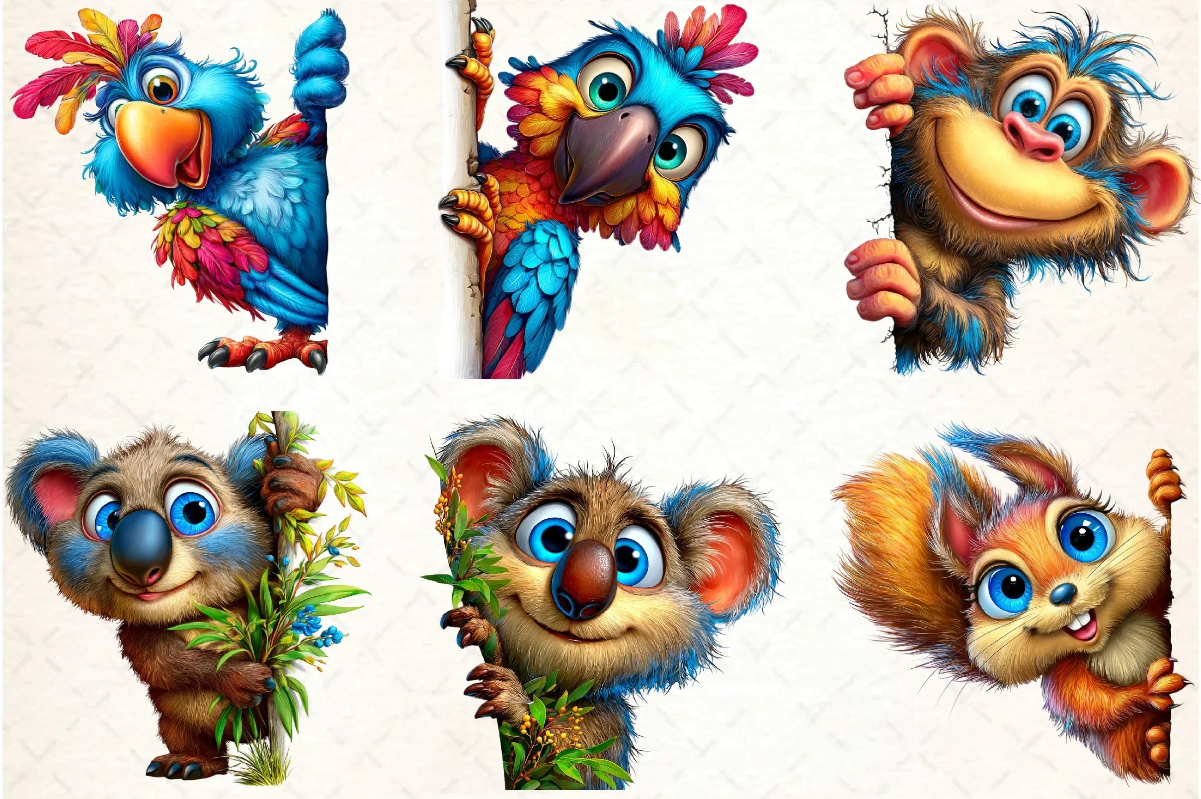 Quirky Animals Peeking Clipart Bundle - CraftNest - Digital Crafting and Art