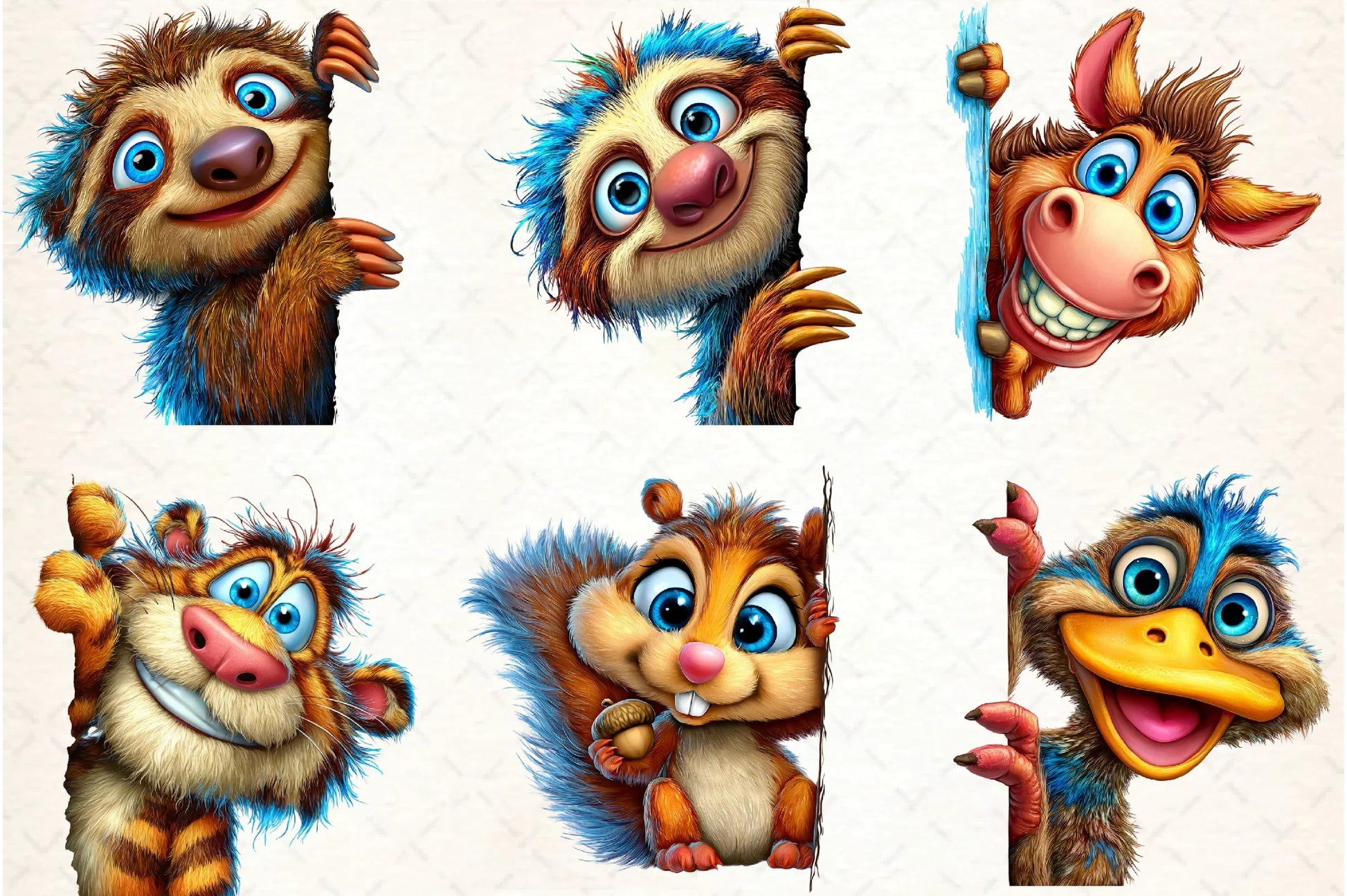 Quirky Animals Peeking Clipart Bundle - CraftNest - Digital Crafting and Art