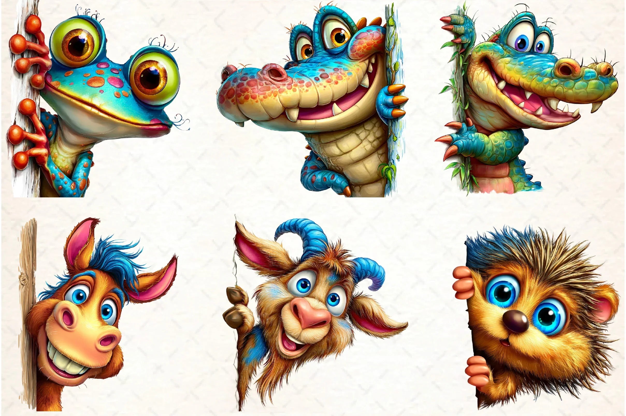 Quirky Animals Peeking Clipart Bundle - CraftNest - Digital Crafting and Art