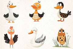 Quirky Birds Hand Drawn Clipart Bundle - CraftNest - Digital Crafting and Art