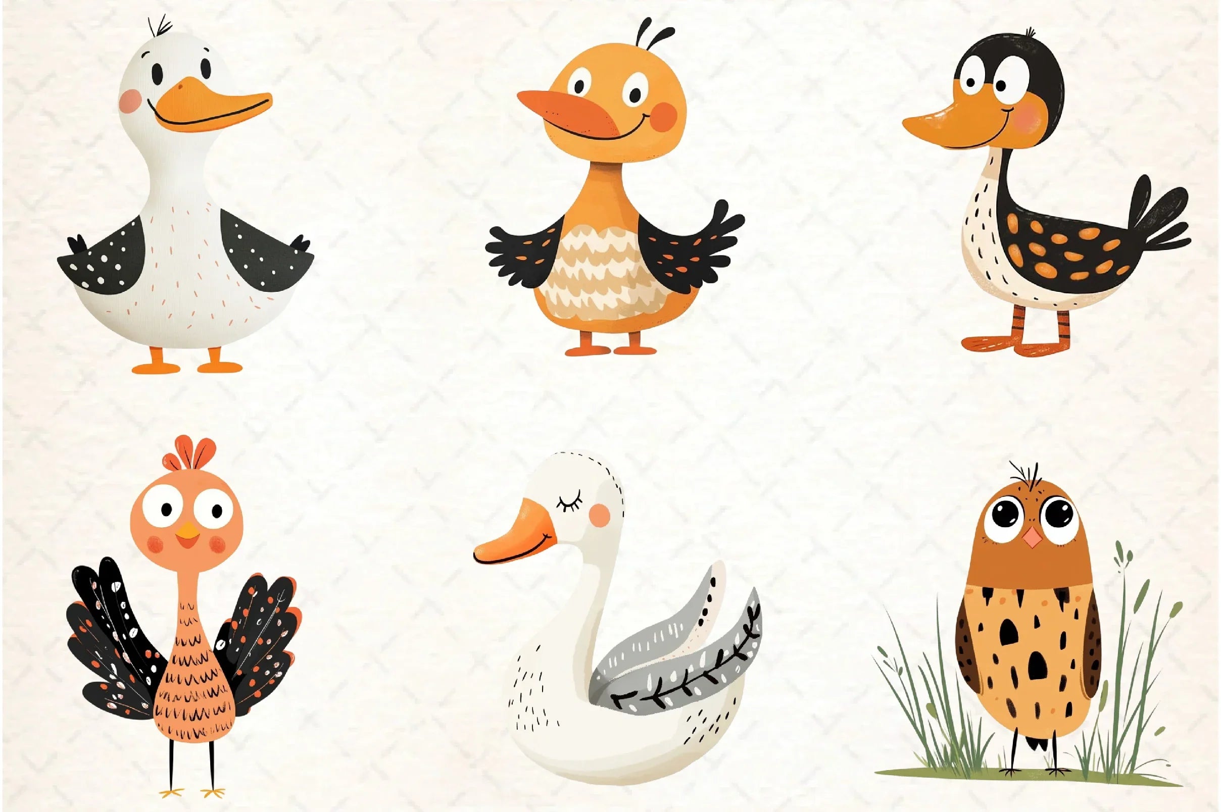 Quirky Birds Hand Drawn Clipart Bundle - CraftNest - Digital Crafting and Art