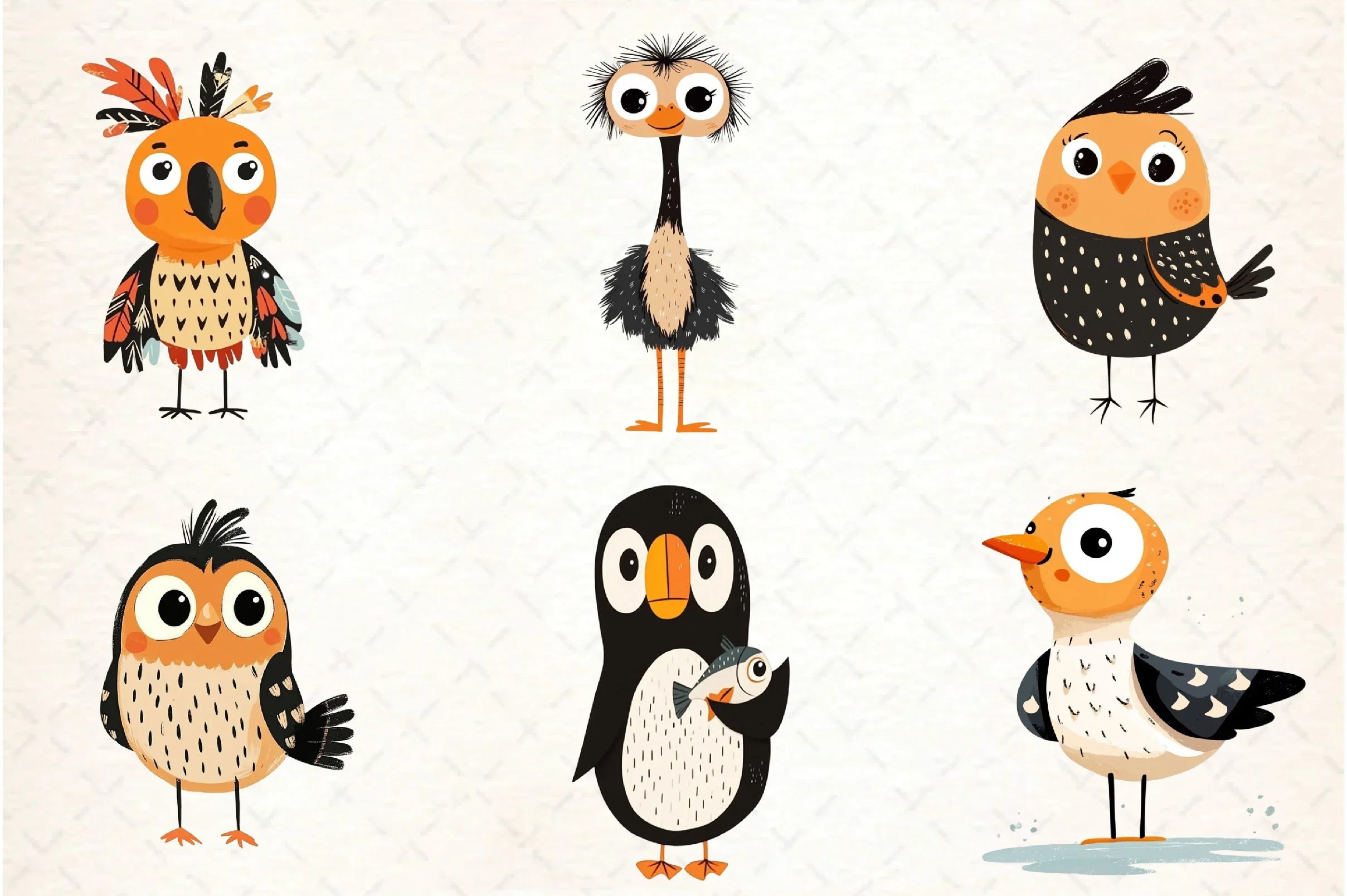 Quirky Birds Hand Drawn Clipart Bundle - CraftNest - Digital Crafting and Art