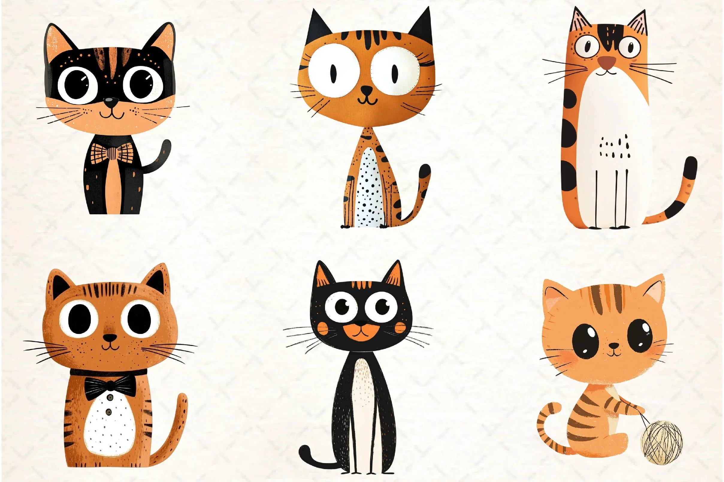 Quirky Cats Hand Drawn Clipart Bundle - CraftNest - Digital Crafting and Art