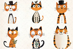 Quirky Cats Hand Drawn Clipart Bundle - CraftNest - Digital Crafting and Art