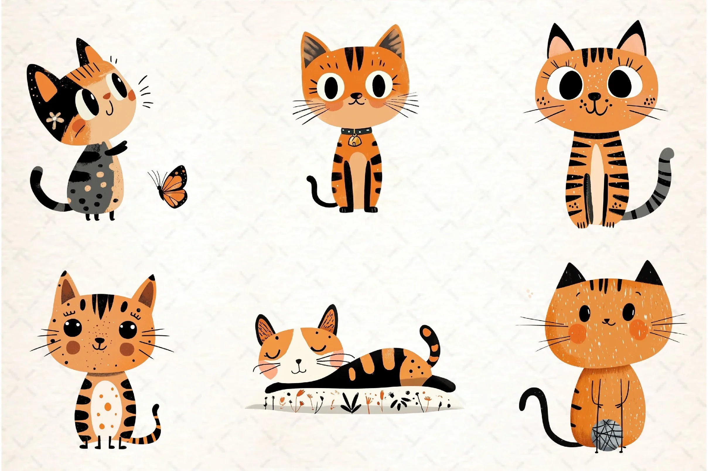 Quirky Cats Hand Drawn Clipart Bundle - CraftNest - Digital Crafting and Art