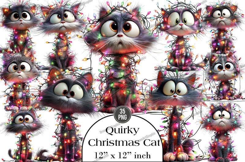Quirky Christmas Cat Clipart Bundle - CraftNest - Digital Crafting and Art