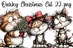 Quirky Christmas Cat Clipart Bundle - CraftNest - Digital Crafting and Art