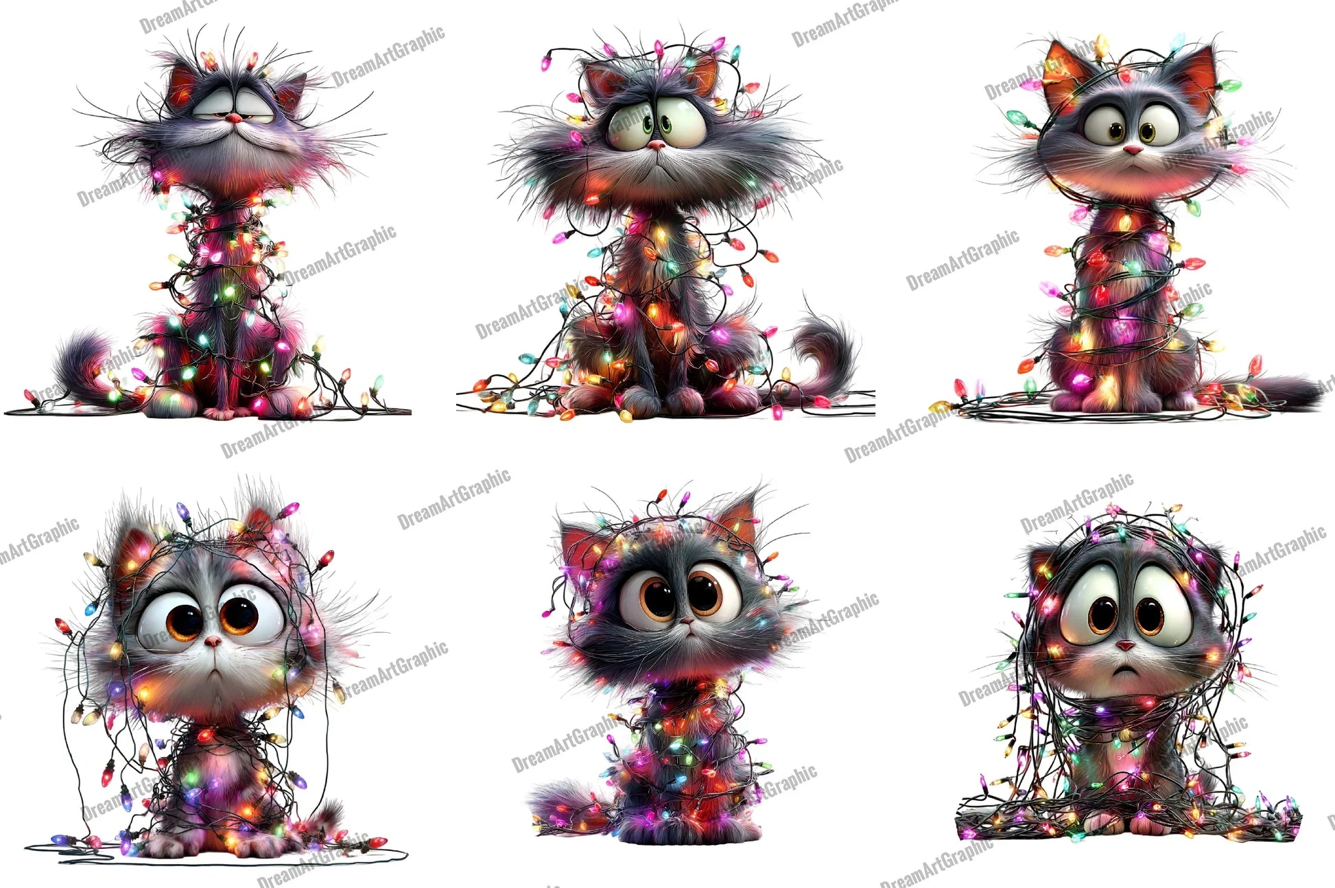 Quirky Christmas Cat Clipart Bundle - CraftNest - Digital Crafting and Art