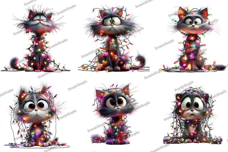 Quirky Christmas Cat Clipart Bundle - CraftNest - Digital Crafting and Art