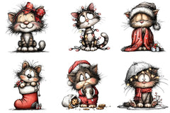 Quirky Christmas Cat Clipart Bundle - CraftNest - Digital Crafting and Art