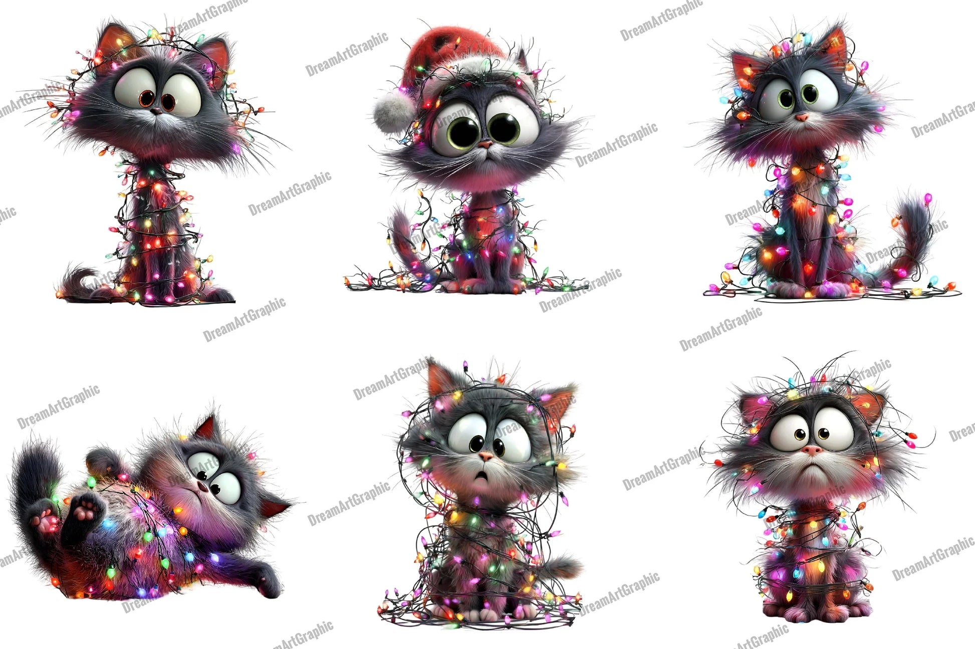 Quirky Christmas Cat Clipart Bundle - CraftNest - Digital Crafting and Art