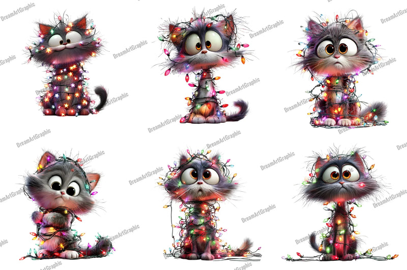 Quirky Christmas Cat Clipart Bundle - CraftNest - Digital Crafting and Art
