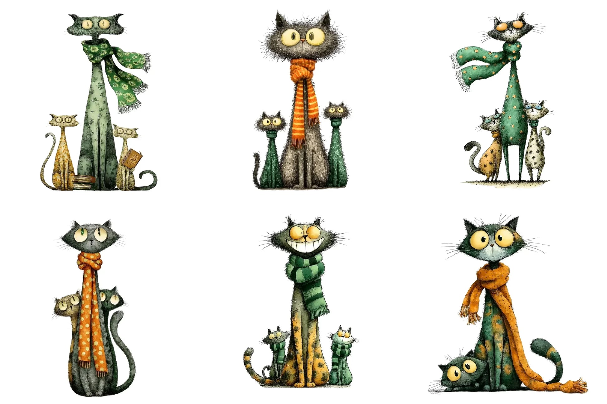 Quirky Christmas Cat Gang Clipart Bundle - CraftNest - Digital Crafting and Art