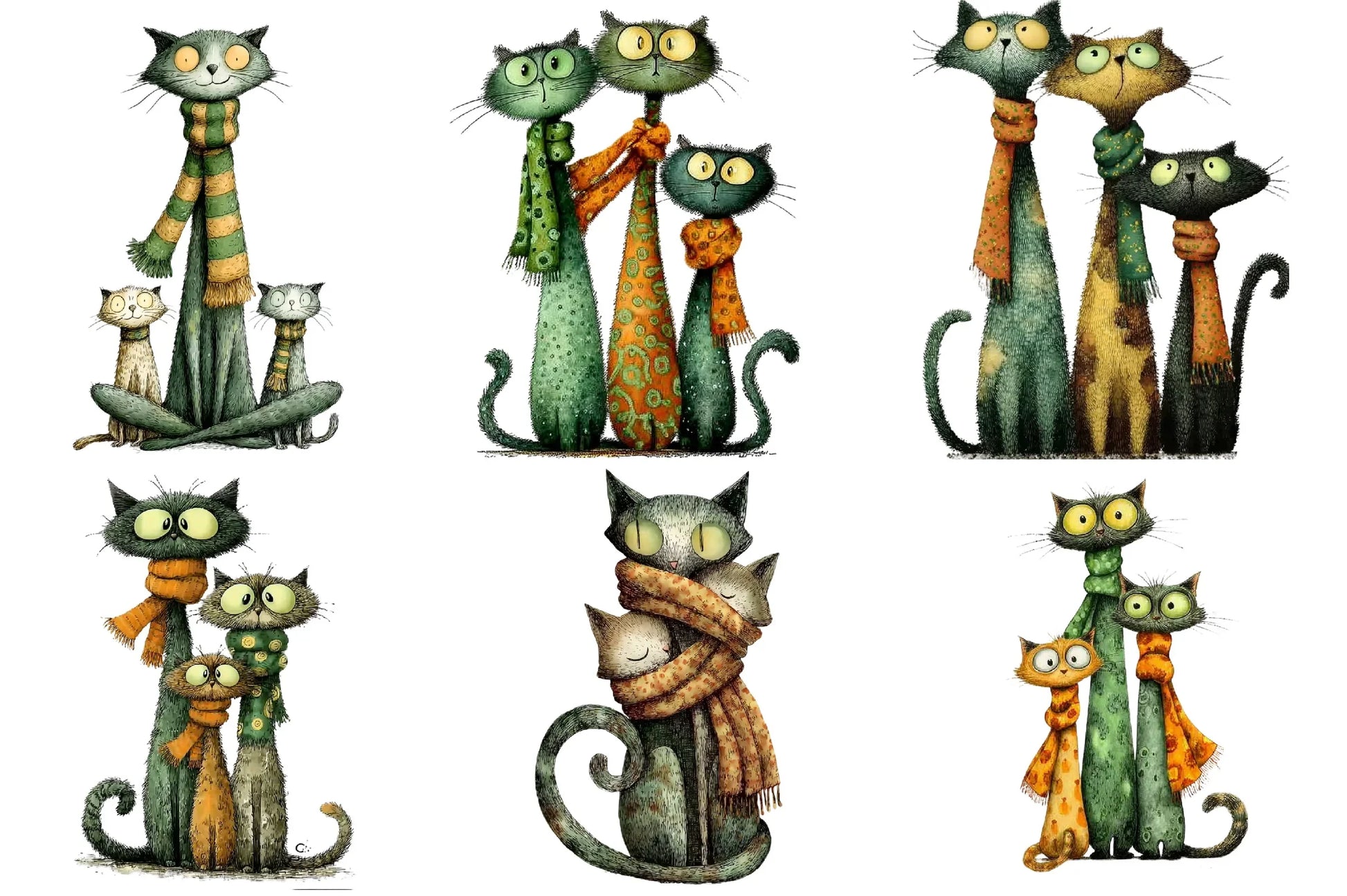 Quirky Christmas Cat Gang Clipart Bundle - CraftNest - Digital Crafting and Art