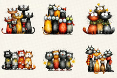Quirky Christmas Cat Gang Clipart Bundle - CraftNest - Digital Crafting and Art