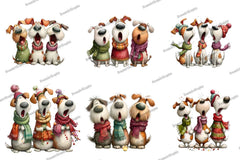 Quirky Christmas Dog Caroler Clipart Bundle - CraftNest - Digital Crafting and Art