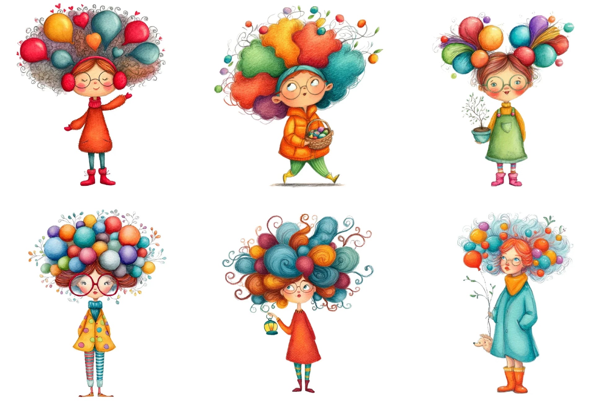 Quirky Christmas Girl Clipart Bundle - CraftNest - Digital Crafting and Art