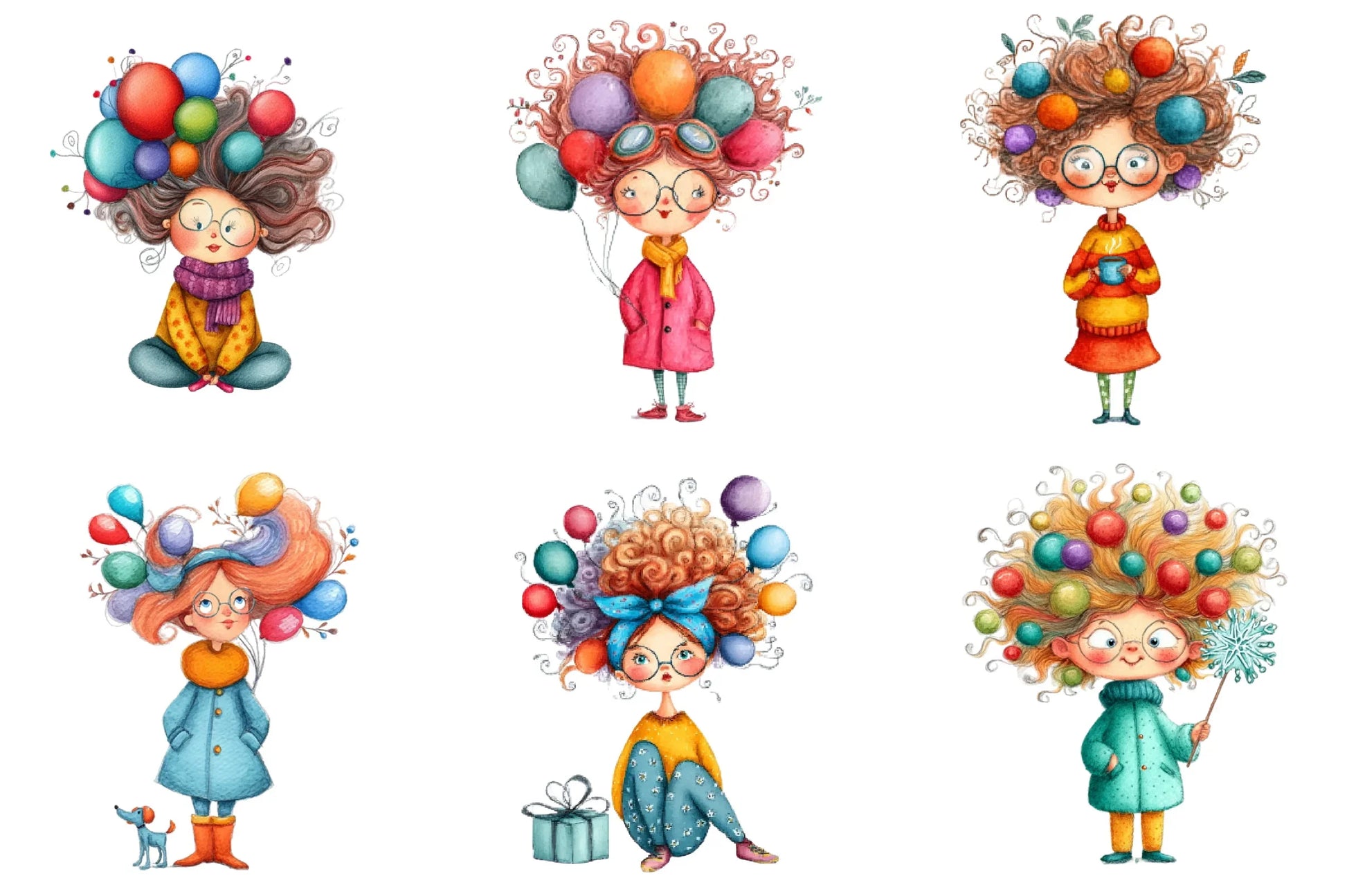 Quirky Christmas Girl Clipart Bundle - CraftNest - Digital Crafting and Art