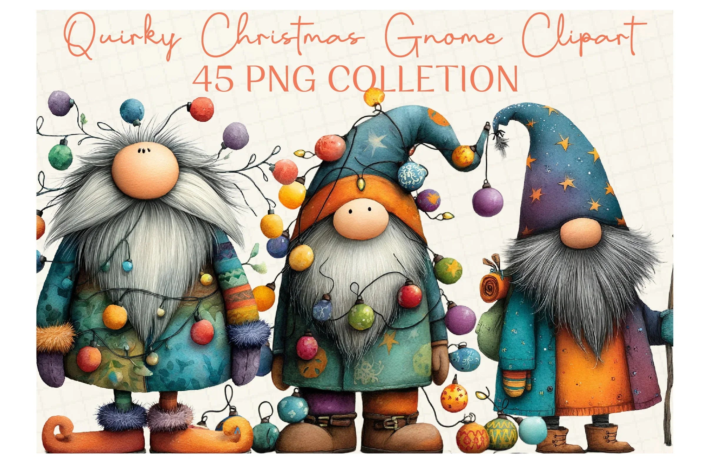 Quirky Christmas Gnome Clipart Bundle - CraftNest - Digital Crafting and Art