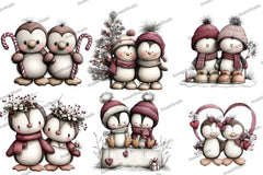 Quirky Christmas Penguin Couple Clipart Bundle - CraftNest - Digital Crafting and Art