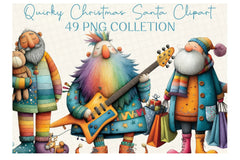 Quirky Christmas Santa Clipart Bundle - CraftNest - Digital Crafting and Art