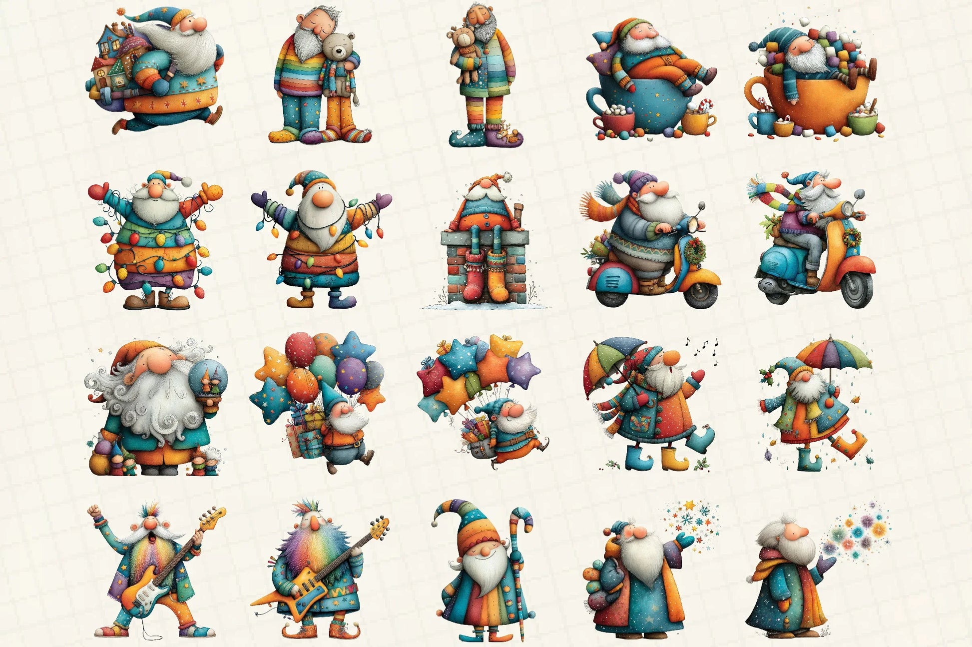 Quirky Christmas Santa Clipart Bundle - CraftNest - Digital Crafting and Art