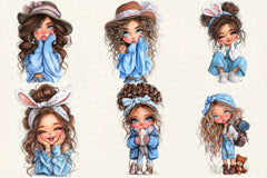 Quirky Cute Little Girl Clipart Bundle - CraftNest - Digital Crafting and Art