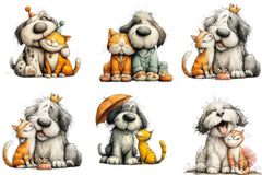 Quirky Friendship Funny Dog Cat Clipart Bundle - CraftNest - Digital Crafting and Art