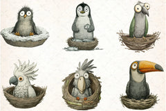 Quirky Funny Birds Clipart Bundle - CraftNest - Digital Crafting and Art