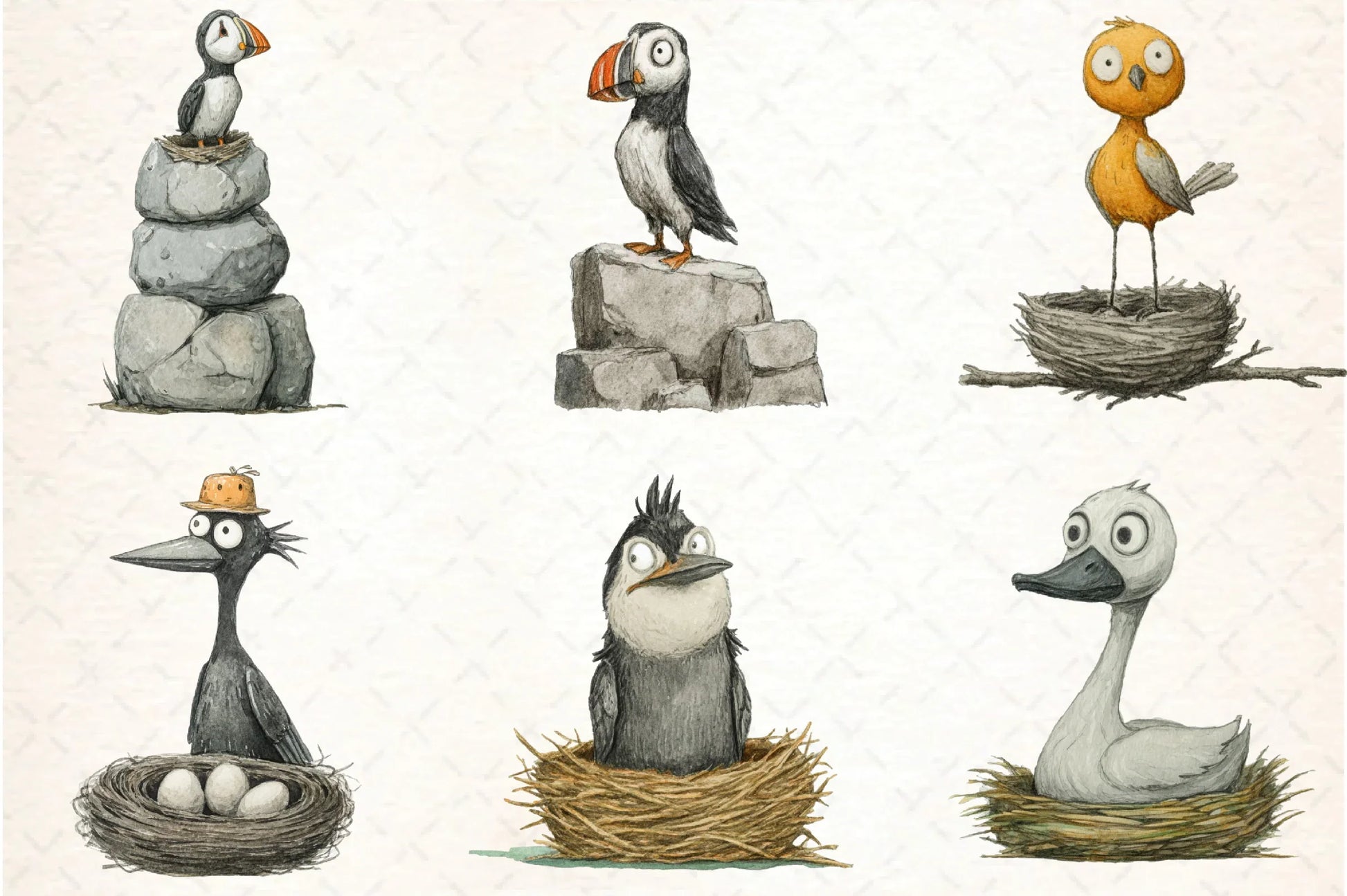 Quirky Funny Birds Clipart Bundle - CraftNest - Digital Crafting and Art