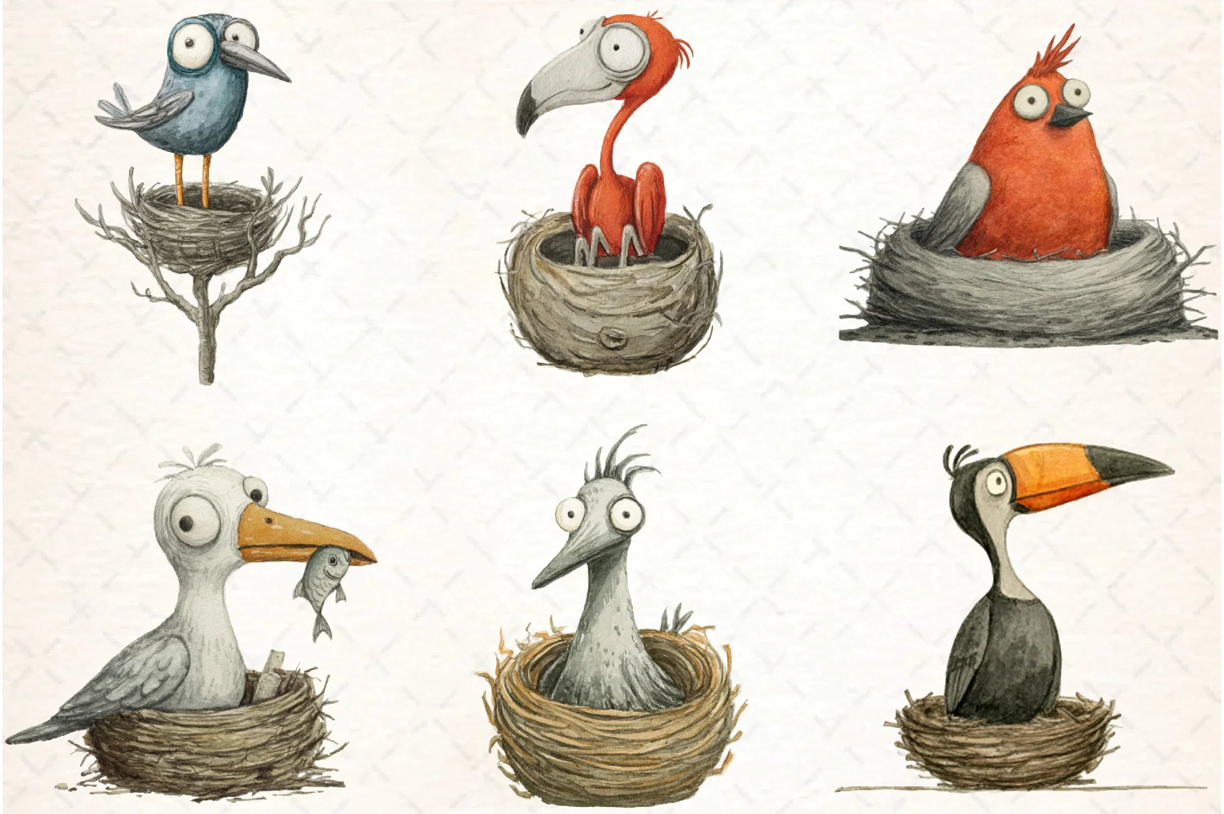 Quirky Funny Birds Clipart Bundle - CraftNest - Digital Crafting and Art