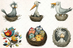 Quirky Funny Birds Clipart Bundle - CraftNest - Digital Crafting and Art