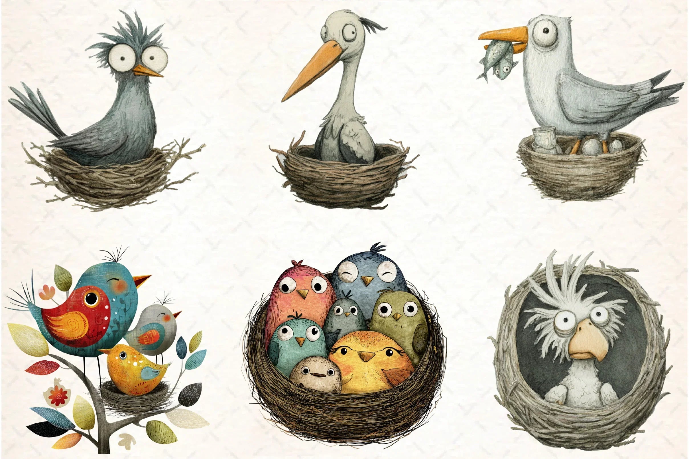 Quirky Funny Birds Clipart Bundle - CraftNest - Digital Crafting and Art