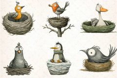 Quirky Funny Birds Clipart Bundle - CraftNest - Digital Crafting and Art