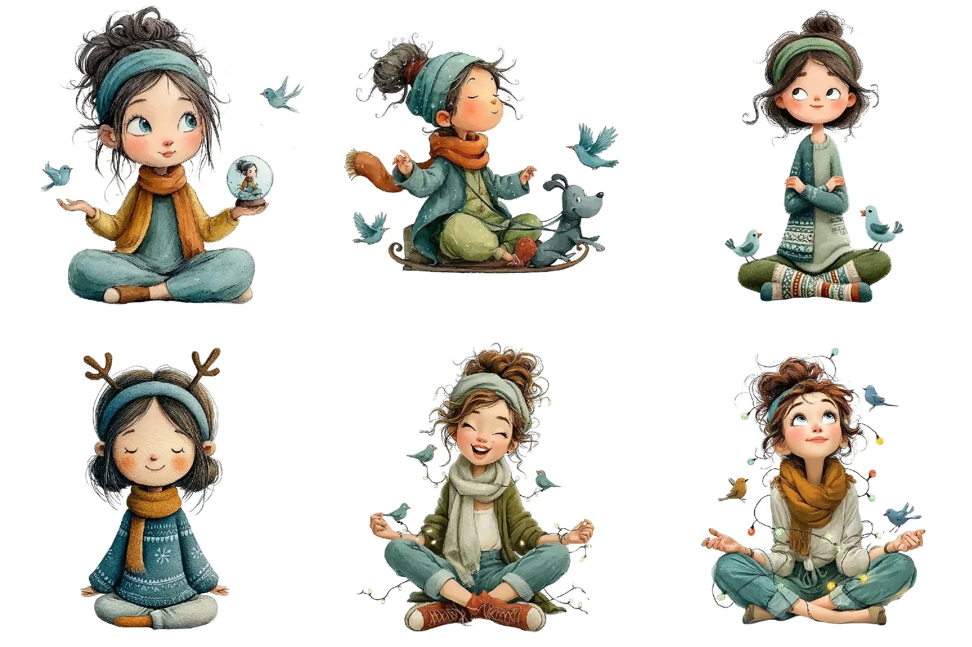 Quirky Girl Christmas Clipart Bundle - CraftNest - Digital Crafting and Art