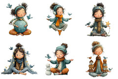 Quirky Girl Christmas Clipart Bundle - CraftNest - Digital Crafting and Art