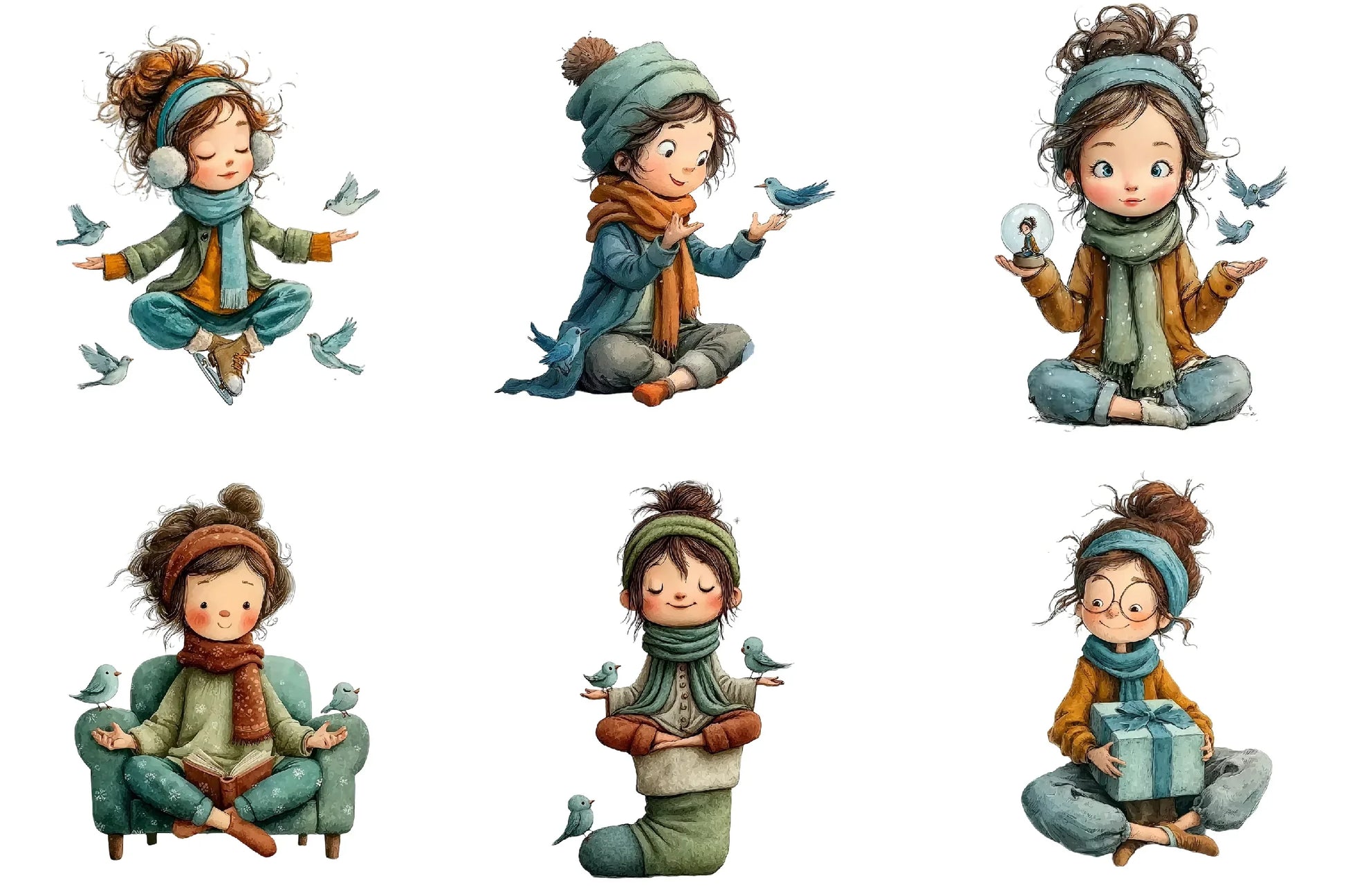 Quirky Girl Christmas Clipart Bundle - CraftNest - Digital Crafting and Art