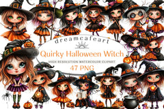 Quirky Halloween Witch Clipart Bundle - CraftNest - Digital Crafting and Art
