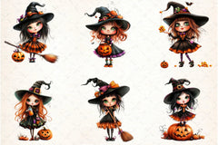 Quirky Halloween Witch Clipart Bundle - CraftNest - Digital Crafting and Art