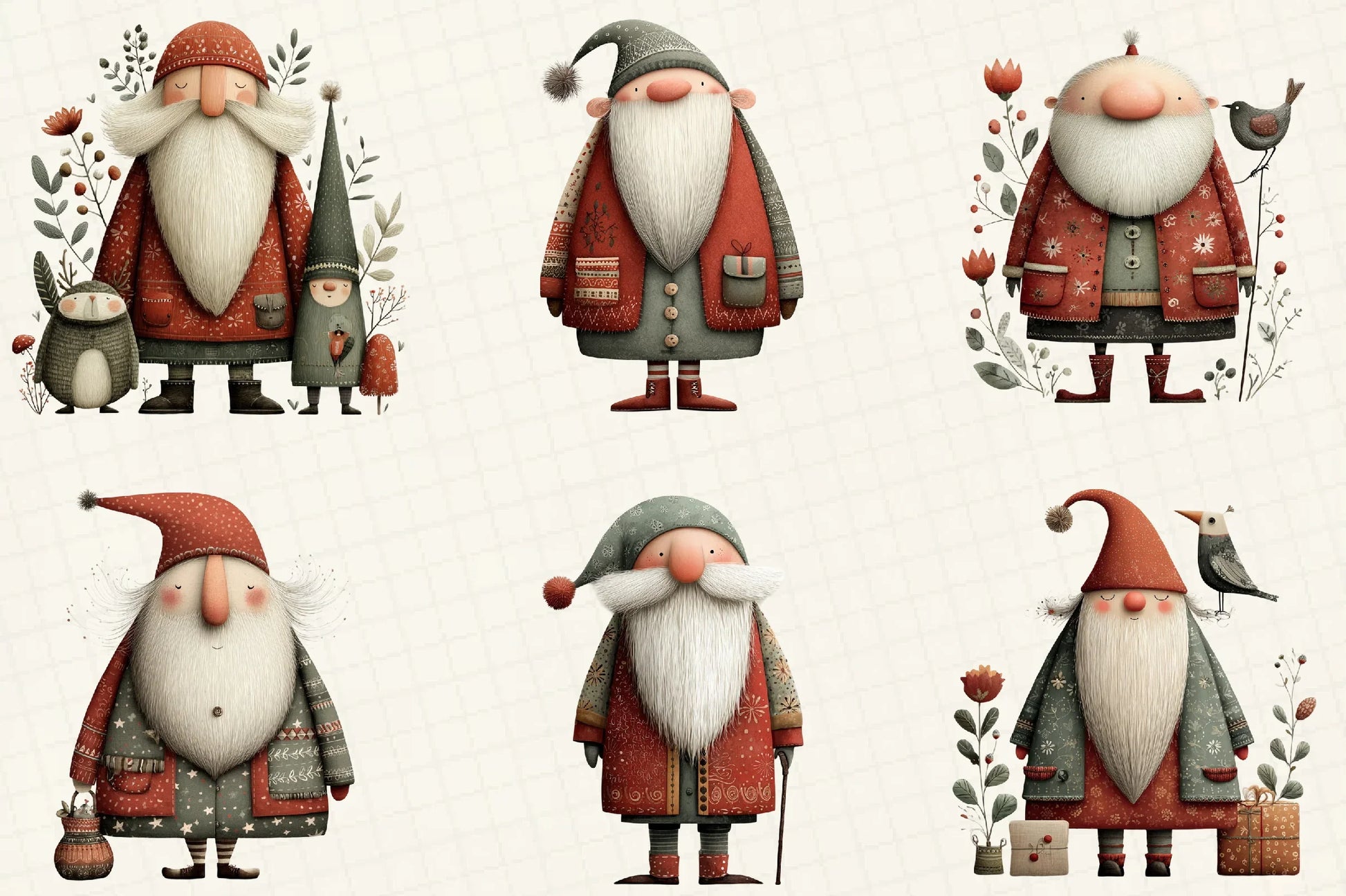 Quirky Primitive Santa Clipart Bundle - CraftNest - Digital Crafting and Art