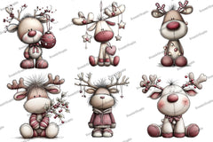 Quirky Reindeer Clipart Bundle - CraftNest - Digital Crafting and Art