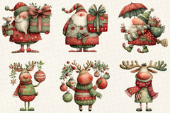 Quirky Santa & Reindeer Clipart Bundle - CraftNest - Digital Crafting and Art