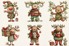 Quirky Santa & Reindeer Clipart Bundle - CraftNest - Digital Crafting and Art
