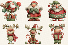 Quirky Santa & Reindeer Clipart Bundle - CraftNest - Digital Crafting and Art