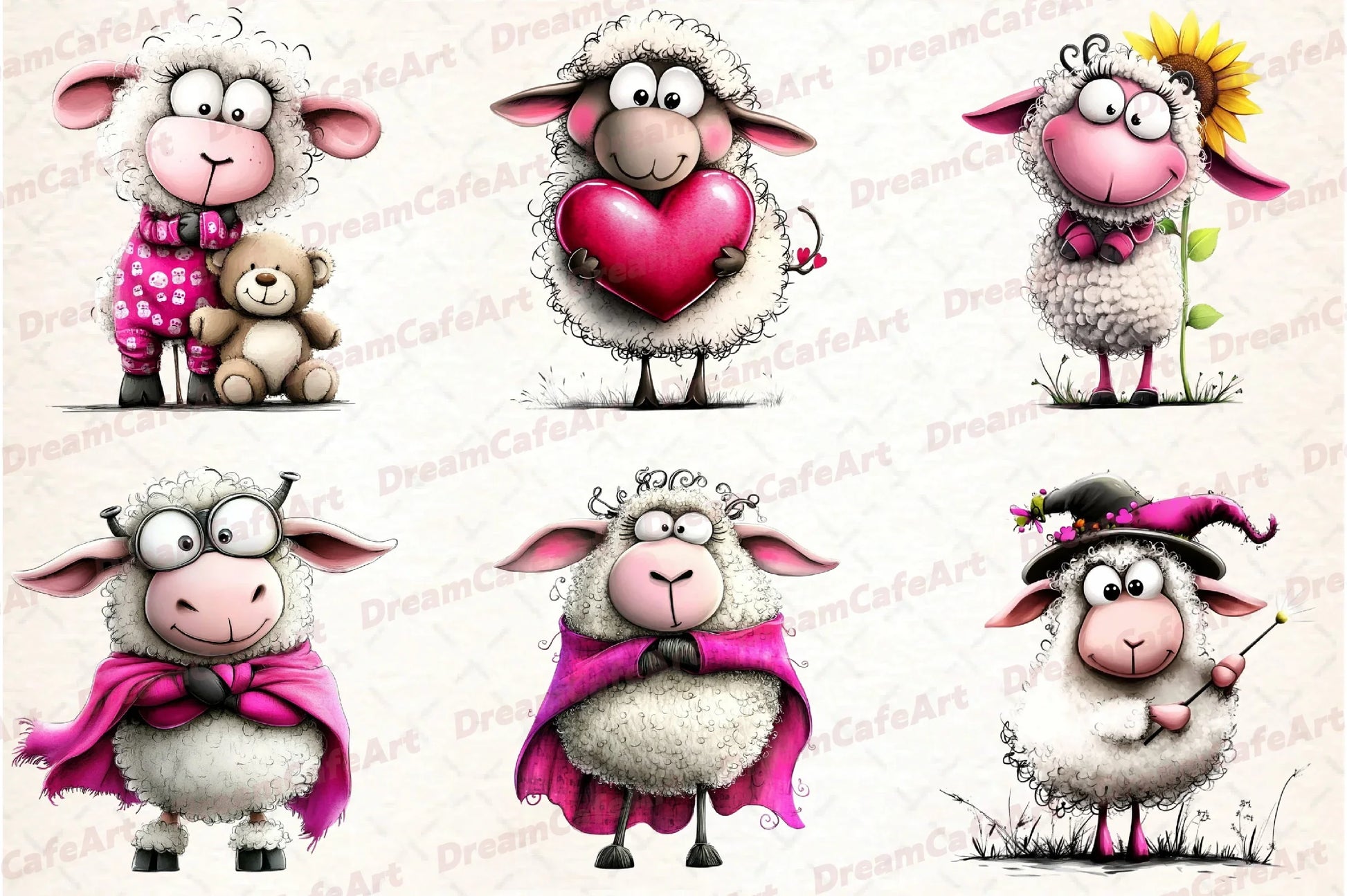Quirky Sheep Clipart Bundle - CraftNest - Digital Crafting and Art