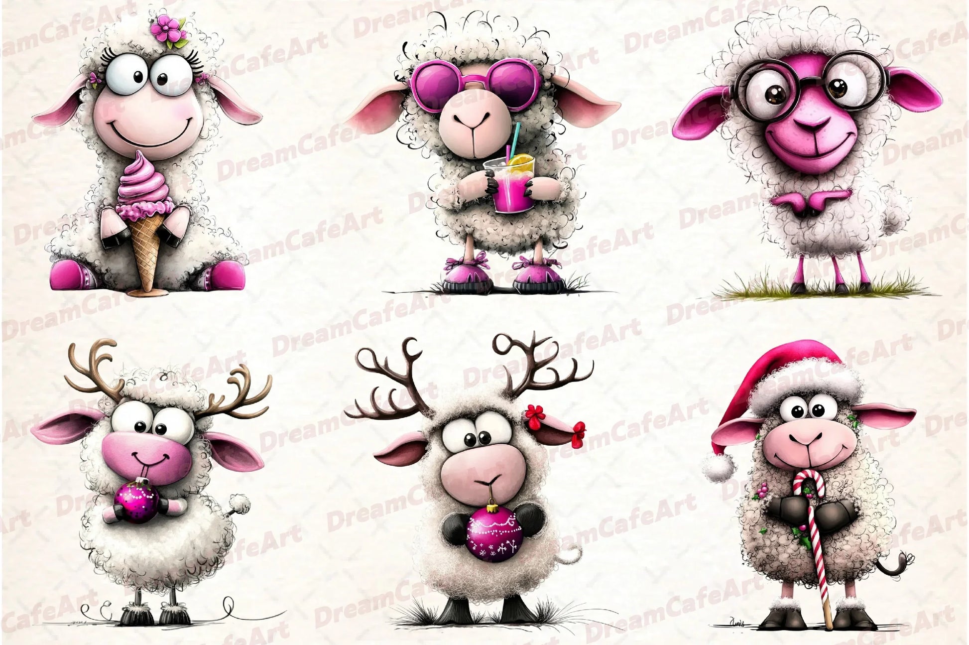 Quirky Sheep Clipart Bundle - CraftNest - Digital Crafting and Art