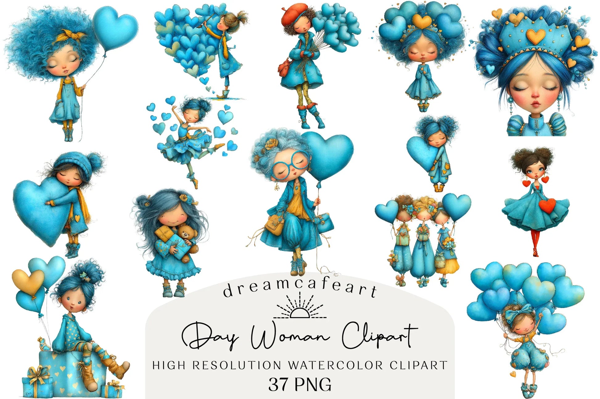 Quirky Valentine's Day Woman Clipart Bundle - CraftNest - Digital Crafting and Art