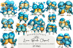 Quirky Valentine Love Birds Clipart Bundle - CraftNest - Digital Crafting and Art